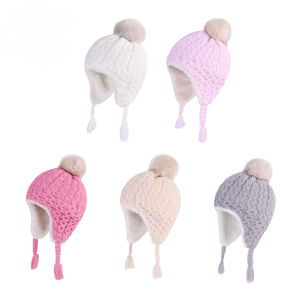 Infant Pom Pom Beanie Kid Winter Hats Toddler Cap Knit Warm Beanies Caps for Baby Boys Girls