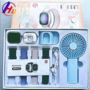 🎁 HL Original Product + FREE Shipping 🎁 7 In 1 Set Ultra SmartWatch Mini Portable Fan Bluetooth Earphones 49mm Screen Sport Fitness s9 Ultra Max Suit Smart Watch For Men Women