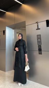 BEST SELLER Alana Dress Silk Outer Brukat Premium Gamis Kondangan Wanita 2024 Dress Pesta Muslim