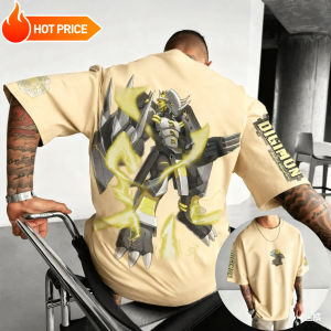 Bandai | War Greymon Anime Digimon2025 Harajuku Mens Vintage Streetwear Summer T-shirt Womens Casual Sports Short-sleeved Cotton Tee