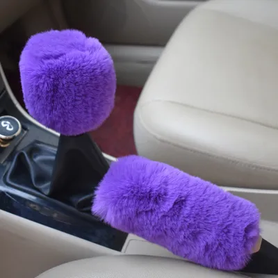 Thick Long Plush Car Shift Lever Hand Brake Cover Universal Gear Shift Cover Winter Manual Transmission Brake Handle Cover