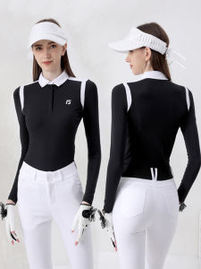 Golf Ladies Long Sleeve Ice Silk High Waist Pants Versatile Summer Fitness Yoga Sportswear Korean Style Womens Golf Clothing