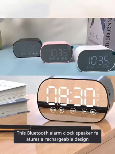 Z6 Tampilan Cermin LED Speaker Bluetooth Portable Subwoofer Alarm Spiker Bluetooth FM Bluetoth Sound