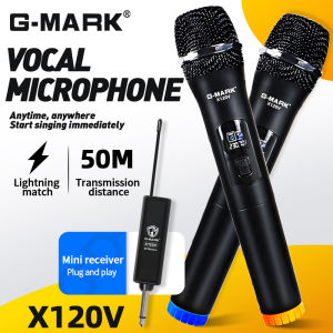 Wireless Microphone G-MARK X120V 2 Channels Handheld Karaoke Mic For Party Meeting Show Home School