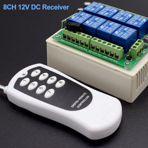 8CH Wireless Relay Control Board 12V/24V DC Drive Module 433MHz RF Bidirectional Transceiver 3 Logic Modes Jumper Configured