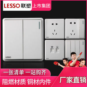 Tấm USB Ổ Cắm Điện 86 Loại 1-2-3 Khai Thác Màu Trắng Gắn Tường Lesso Electrical Switch Socket Set