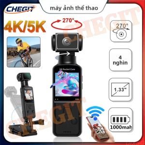 Camera Hành Động Bỏ Túi Màn Hình LCD 1.33 Inch Độ Phân Giải 5K/4K Ultra HD Ống Kính Xoay Wifi Dành Cho Thể Thao Ngoài Trời Như Đạp Xe & Mô Tô