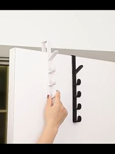 Multifunctional Door Hanging Hook Space Saver Punch-Free Long Row Hanger Kitchen Bathroom Door Hanging Hook