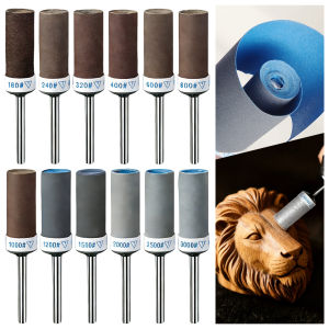 12PCS Sanding Drum Set 12 Grits (180#-3000#) Rotary Tool Accessories for Polishing Grinding & Shaping Metal Wood & Plastic