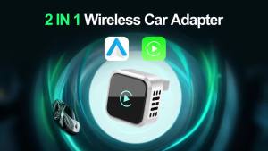 2026 New Alloy Wireless CarPlay Android Auto Adapter for Compatible with 99% of Cars Wireless CarPlay & Android Auto 2 in 1