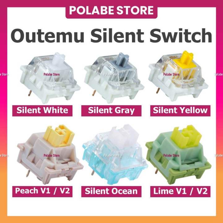 Outemu Silent White linear switch bàn phím cơ Outemu Silent Gray Yellow ...