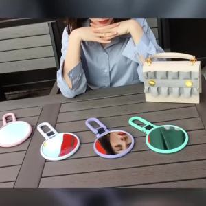 Magnifying Handheld Mirror Double Sided 1 X 15X Magnification Hand Mirror Travel Folding Stand Adjustable Dressing Table