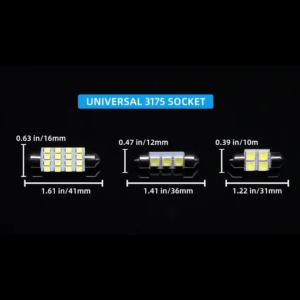 42PCS 6000K 12V White Combo LED Car Light Bulbs Kit: Interior Map Light Dome Light Car Interior Light for a Brighter Ride