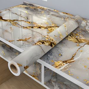 Miếng Dán Tường Nhà Bếp Họa Tiết Đá Cẩm Thạch Chống Dầu Mỡ Tự Dính Chống Thấm Nước Chịu Nhiệt Dễ Lau Chùi Tấm Chắn Bắn Dầu Bếp Cuộn PVC
