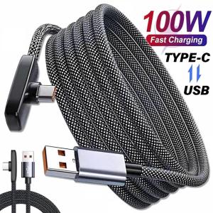 100W Data Cable USB To C Fast Charging 1/1.5/2M 90° Elbow USB Super Charging Game Cable For Iphone Highspeed Data Transfer