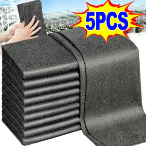 5Pcs Magic Glass Cleaning Cloth Microfiber Washing Rags Car Wash Towel Reusable Household Cleaning Wipes for Window Mirror