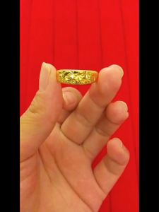 แหวนทองคำแท้ 1 กรัม ลายโปร่งหัวใจ ทองแท้ 96.5% ขายได้ แหวนทอง สีไม่ตก,ไม่ดำ