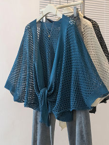 AIYITI | Hollow Out Cape Cloak Knit Top Large Size Batwing Sleeve