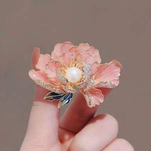 (Bebas beli 2 dapat bonus) H-Girl888 B23 COD Bross hijab bunga peony ungu pink manis titanium wanita Korea