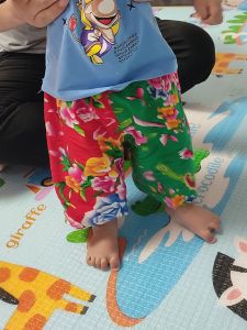 กางเกงผ้าไนลอนลายดอกไม้ป้องกันยุงสำหรับเด็ก ชุดกางเกงขายาวลายกระต่ายสำหรับเด็กชายและเด็กหญิง เสื้อผ้าเด็กฤดูร้อนสำหรับเด็กอายุ 3-12 เดือน