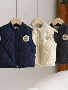 Soft Warm Cotton Vest for Babies Boys Girls Childrens Patchwork Fleece Layering Top Nylon Material Winter Wear All Ages