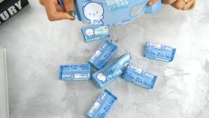 64 Sheets Mini Wet Wipes Pack Portable Small Bag Hand Mouth Wet Tissue Children Cleaning Sanitary