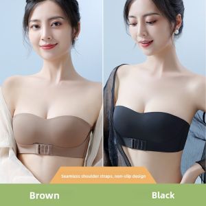 MiiOW | Wireless Strapless Bra Womens Thin Summer Seamless Anti-slip Prevent Exposure Wrap Chest No Trace Nylon Fabric Youth Female