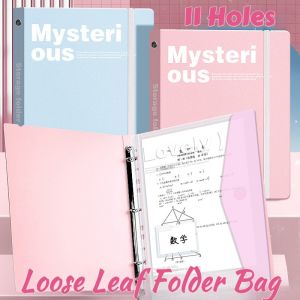 Loose Leaf Bag 11 Holes File Bag Binder Pouch Set Transparent File Organizer Paper Organizer