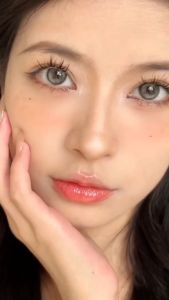 contact lenses 1 cặp lens mắt Kính áp tròng đom đóm hàng năm 14.2mm có công suất（0-800°） 1 cặp lens cận Xanh lá cây