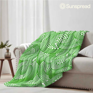 Beast Kingdom | Green Dot Gecko Tribal Soft Warm Flannel Blanket Lightweight Cozy Christmas Halloween Home Decor Room