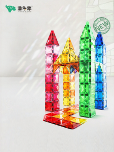 PANDUOXIANG | Magnetic Building Toys Colorful Window Intellectual Gift Magnetic Blocks Pipe Rail Assembly