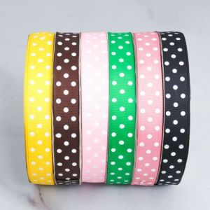 ริบบิ้นผ้าลายจุด กว้าง 1ซม ยาว 22เมตร ริบบิ้นลายจุด โบว์ลายจุด โบว์ผูกกล่อง ของขวัญ ริบบิ้นของขวัญ ริบบิ้นหลากสี Ribbon Bow ริบบิ้น
