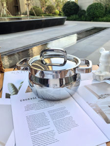chockmen | Three-layer Stainless Steel Soup Pot with Straight Neck and Expanded Steel Lid