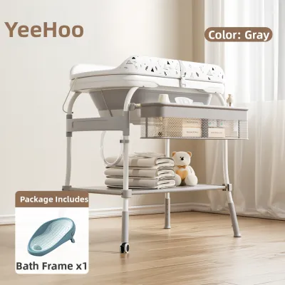 YEEHOO NURSING | Portable Multi-function Baby Changing Table with Bathtub Storage