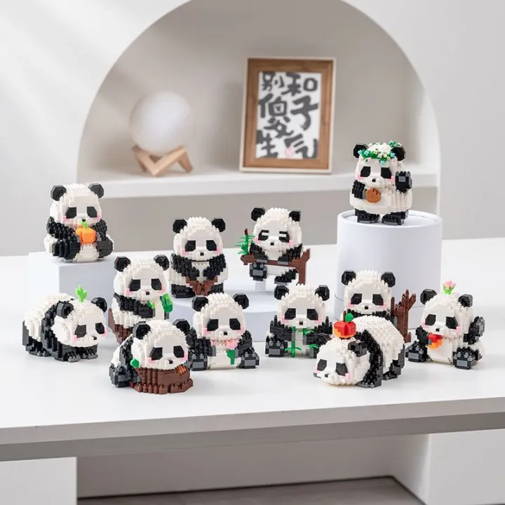 Panda Building Block Children DIY Toys Puzzle Gift Mini Hua Hua Meng ...