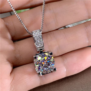 Huitan Luxury Fashion Womens Necklace with Big Round Cubic Zirconia Simple Elegant Female Accessories New Trendy 2021 Jewelry