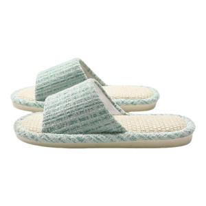 BAIMUQINGCHEN | Breathable Sweat Absorbing Womens Indoor Slipper Linen Fabric Thick Sole
