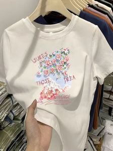 Áo Thun Cotton Cổ Tròn Rộng Rãi Cho Nữ Mùa Hè Thường Ngày in Họa Tiết Màu Trơn Tay Ngắn Dáng Rộng Thoải Mái