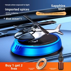 HELLOLEIBOO | Solar Powered Rotating Helicopter Car Air Freshener Automobile Interior Decoration Items Perfume Fragrance Odor Eliminator