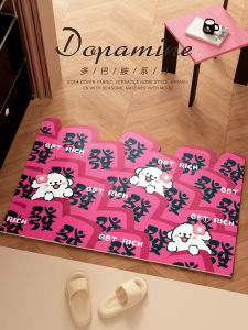 Customizable Cartoon Dog PVC Door Mat Anti-Slip Durable Irregular Shape Home Entrance Mat Cute Pink for Indoor Outdoor Use