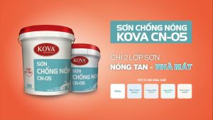 Sơn Chống nóng KOVA CN-05 Chính Hãng (chiết hũ1kg). Giảm nhiệt độ bề mặt tiếp xúc trực tiếp với nắng từ 8-25 độ C