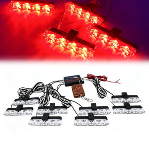 8 In 1 Amber LED Strobe Lights Car Emergency Light With Wireless Remote Control LED Flash Grille Light for Cars Truck