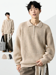 SZON | Retro Loose Polo Neck Knitwear