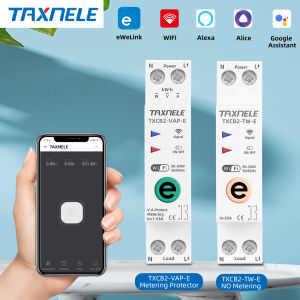 Ewelink 63A Voltage Current Protect WIFI Smart Circuit Breaker 1P+N Power Energy Meter KWh Remote Switch Timer Relay MCB