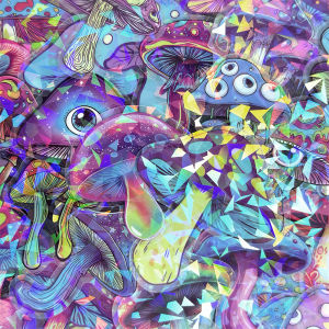 50/100PCS Transparent Colorful Mushroom Sticker Notebook Phone Motorcycle Helmet Luggage Decor Sticker Children Stationery Decal