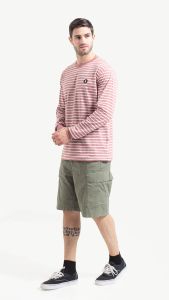 KWITAN Kaos Basic Stripe Salur DUSTY ROSE