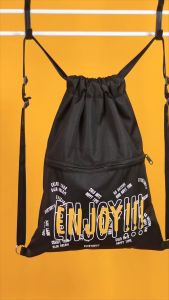 (Bisa COD) Tas Serut Anti Air Water Proof String Bag / Draw String / Gym Sack Tas Olahraga Pria Kekinian Motif ENJOY