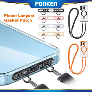 FONKEN Phone Lanyard Gasket Patch Ultra Thin Stainless Steel Phone Tether Tab Hanging Cord Clips