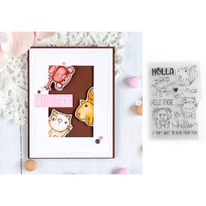 Moon And Sun Chevron Patter Clear Stamps Beautiful Bouquet Cute Animal Friends Stamp Set For DIY Scrapbooking Card Craft Making
