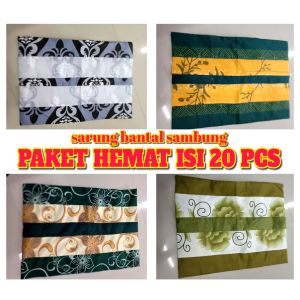 Paket Hemat 20 Pcs Sarung Bantal Sambung motif rendom murah